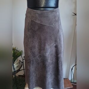 Skotts Suede Brown A Line Skirt 6